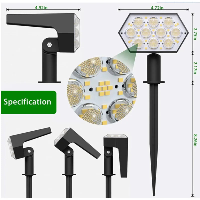 Adjustable LED Solar Spot Lights