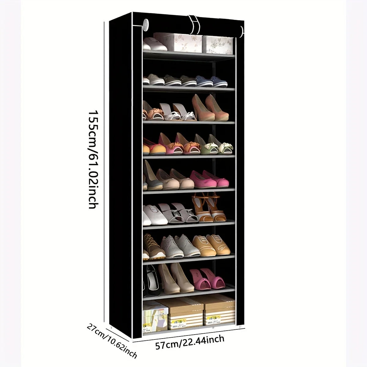 Multi-layered shoe cabinet rack