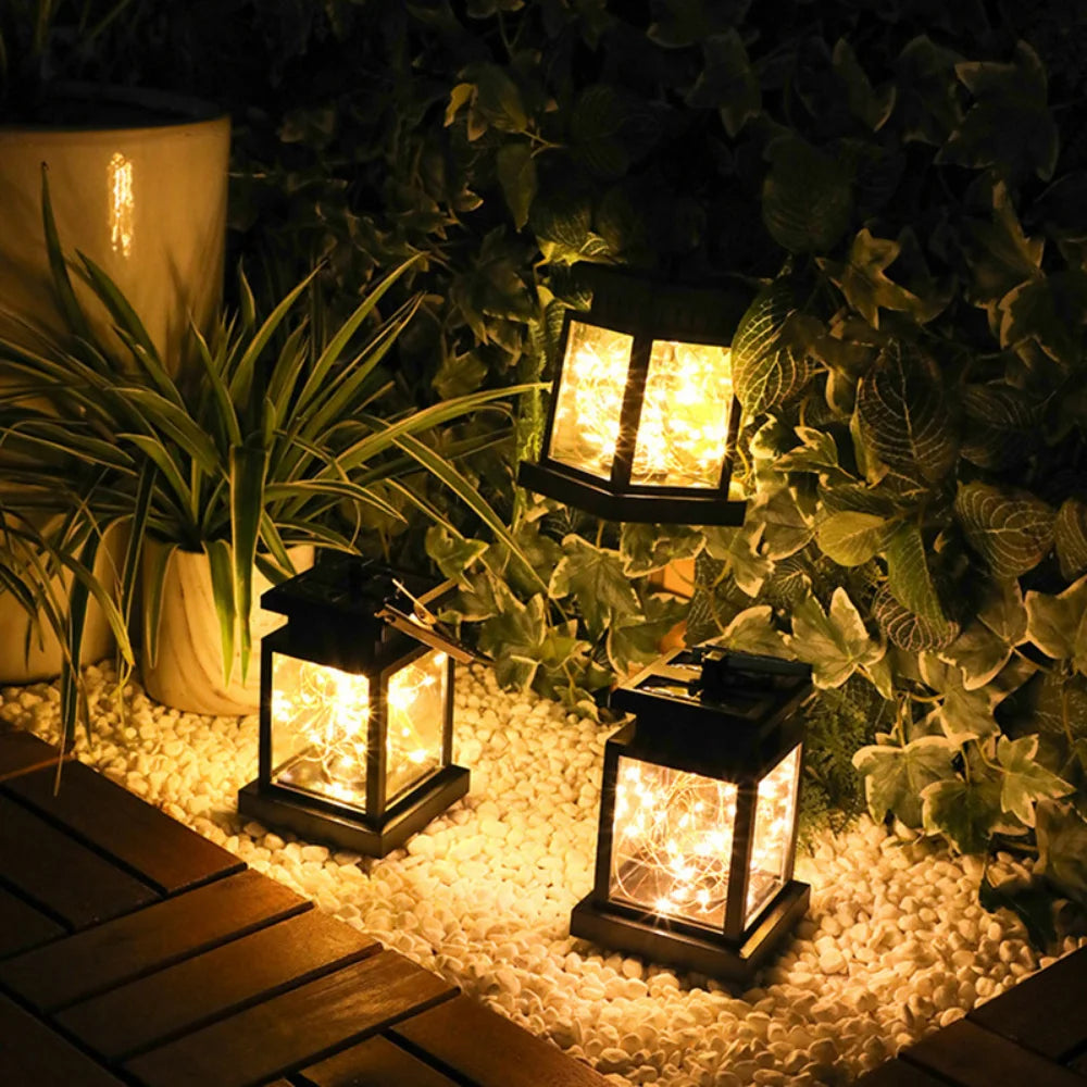 LED Flickering Hanging Solar Lantern Light