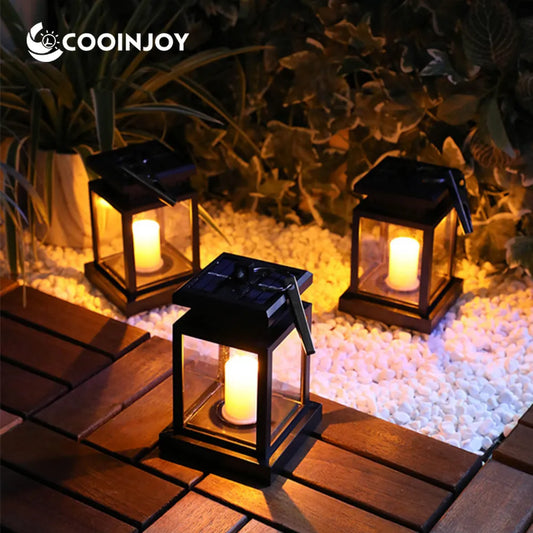 LED Flickering Hanging Solar Lantern Light