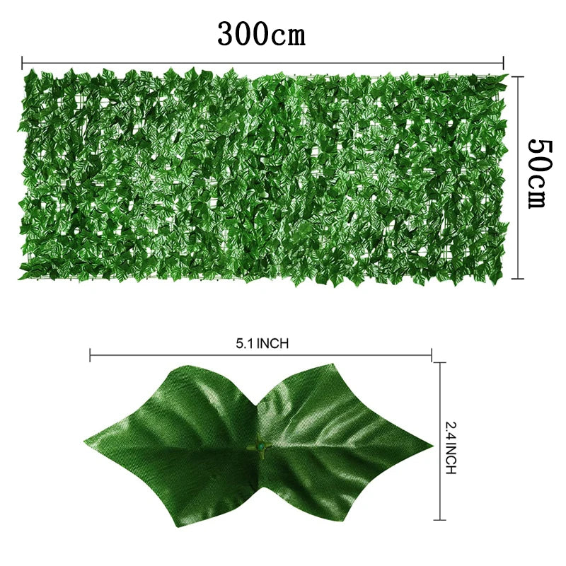 Artificial Green Ivy Fence Panel Leaves