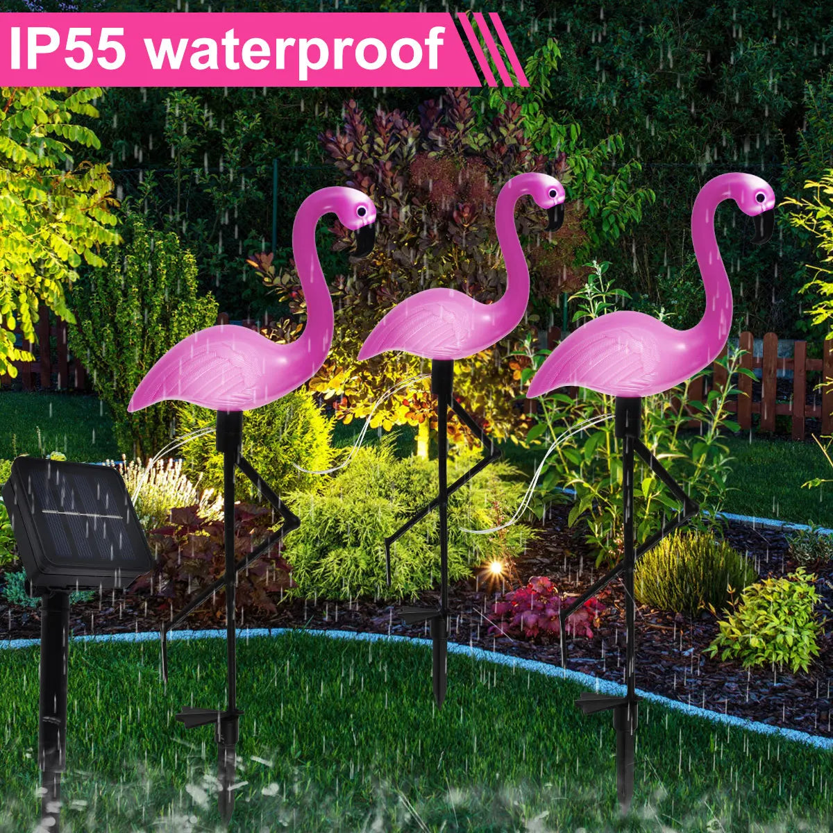 Pink Flamingo Solar LED Lawn Lights