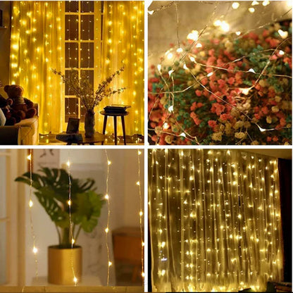 3M Solar Fairy Garland Curtain String Lights