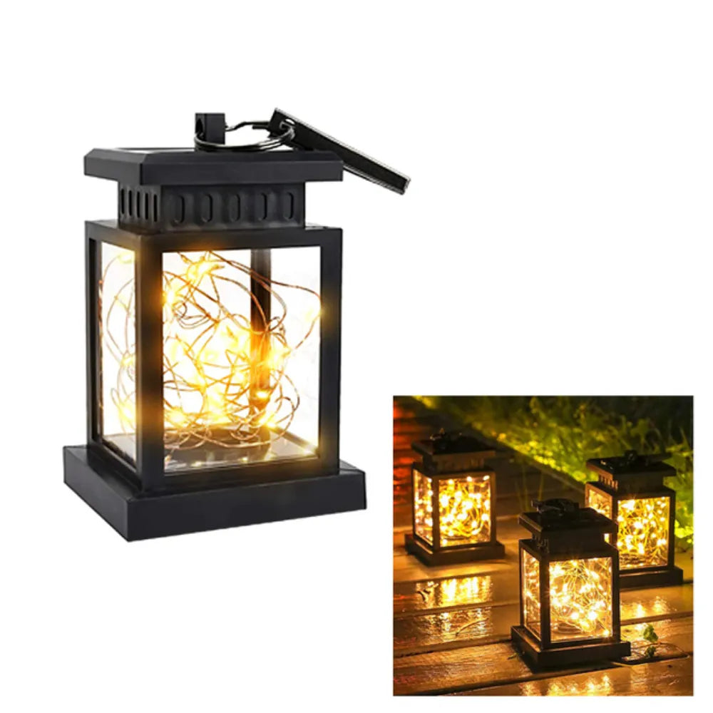 LED Flickering Hanging Solar Lantern Light