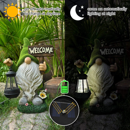 Solar Powered LED Garden Gnome Statue