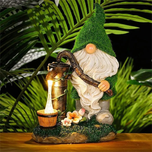 Solar Powered LED Garden Gnome Statue