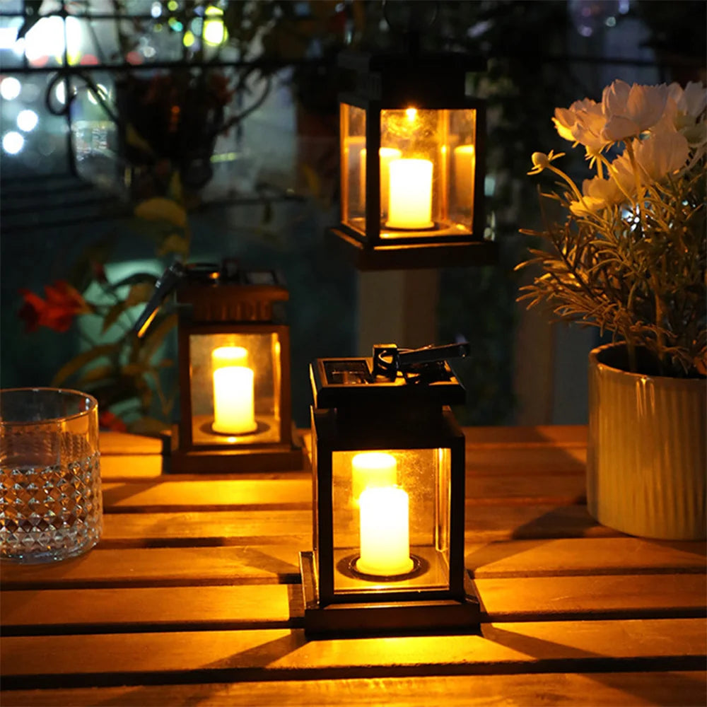 LED Flickering Hanging Solar Lantern Light