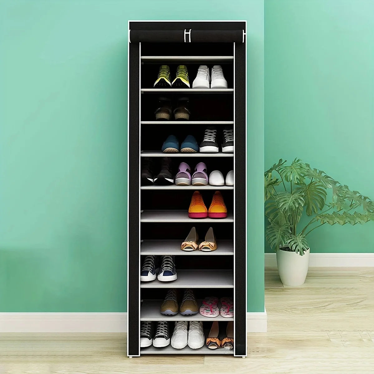 Multi-layered shoe cabinet rack