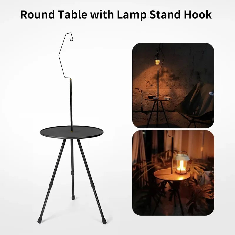 Portable Round Camping Table with Adjustable Legs