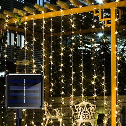 3M Solar Fairy Garland Curtain String Lights