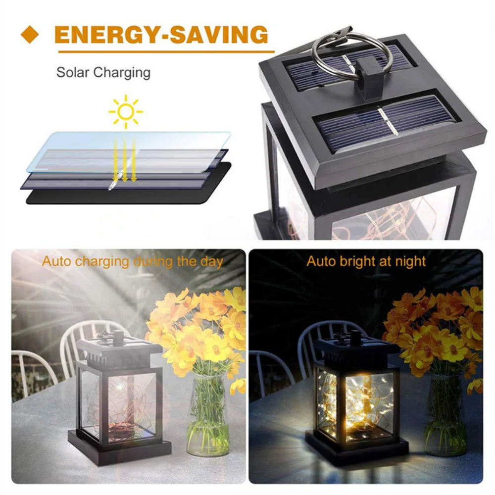 LED Flickering Hanging Solar Lantern Light